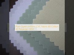 Plain Dyed Uniform CVC Fabric 60 Cotton 40 Polyester OEM